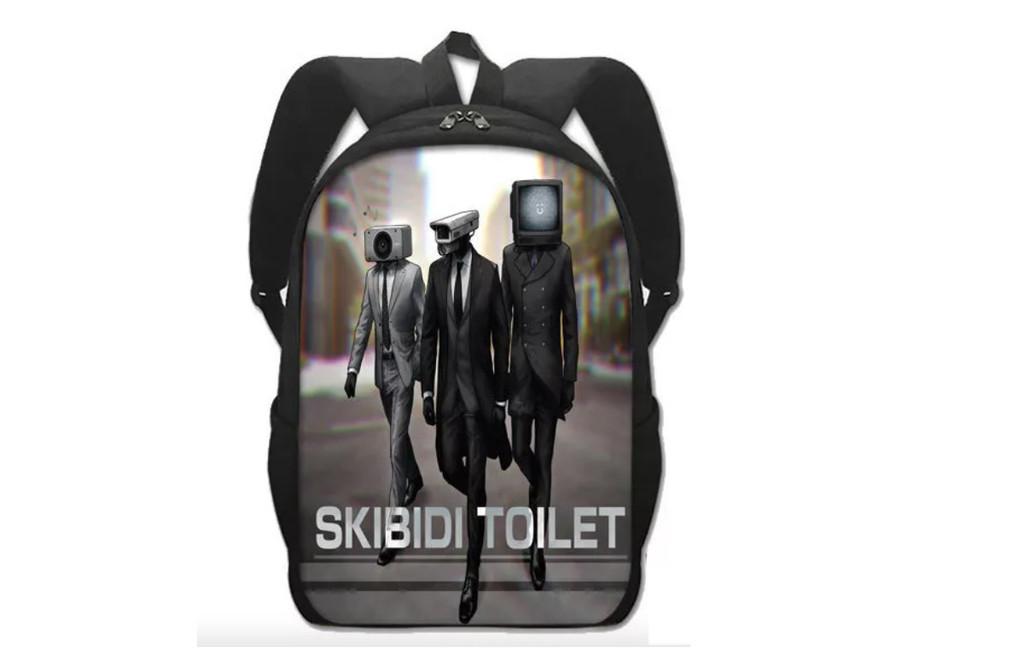 Skibidi Toilet Character Kids Backpack With Breathable Oxford Cloth For School Use