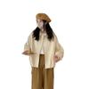 2026 Spring Solid Color Women's Lapel Loose Short Jacket with Drawstring Hem