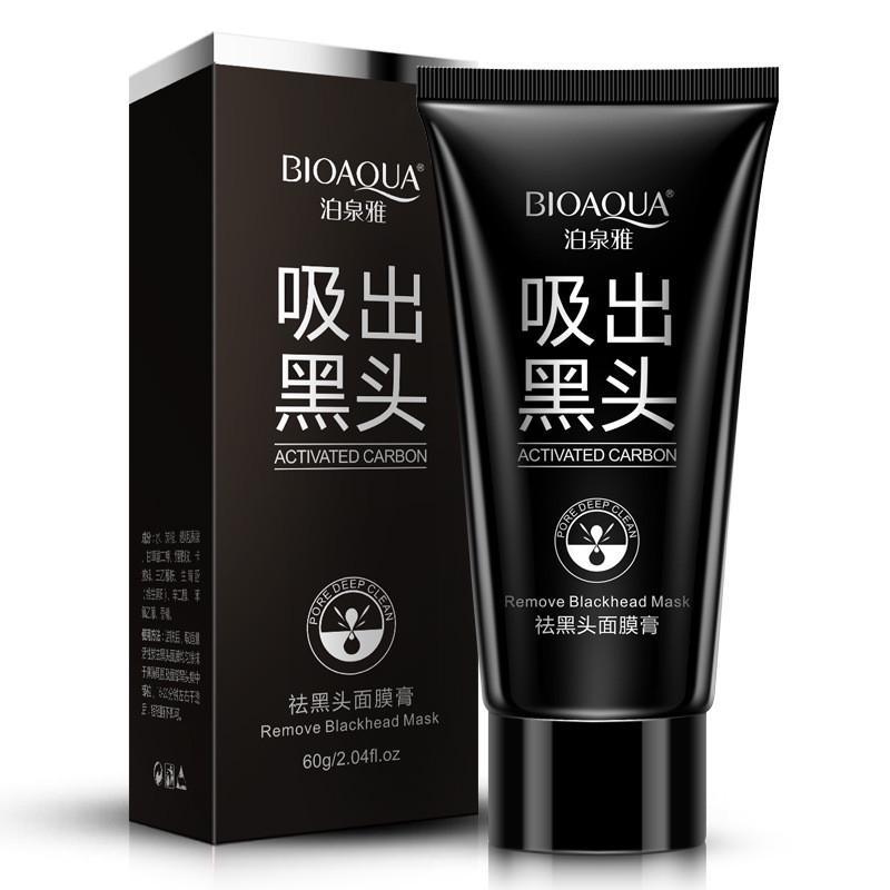 Bioaqua Black Mud Face Mask Deep Cleansing Purifying Remove Blackhead Facial Mask Strawberry Nose Acne Remover Whitening
