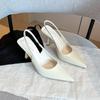 Red Pointed Toe Backless Stiletto Flats - Spring European American Style Fashion for Women