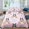 Panda Duvet Cover Set Cherry Blossoms Cute Animal Bedding Set Flower Branches Cartoon Double Queen King Polyester Quilt Cover