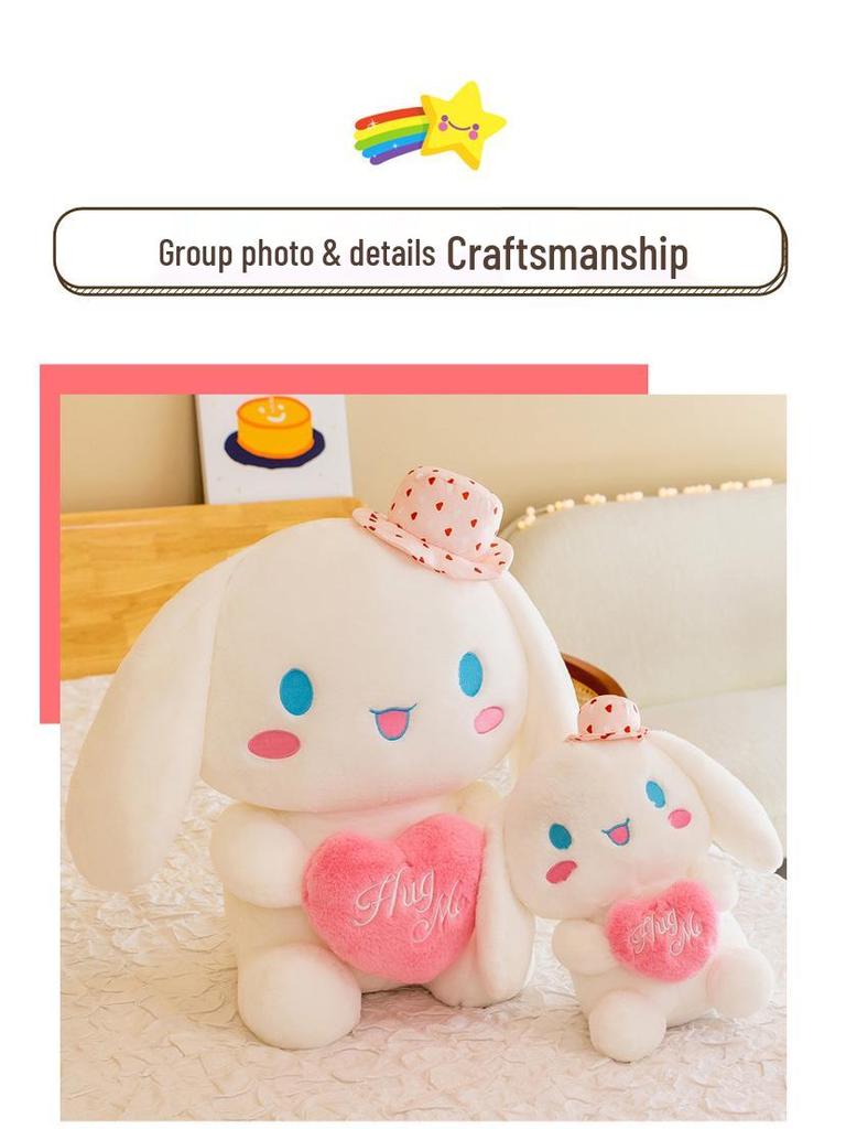 Cinnamoroll & My Melody Hugging Heart Plush Toy - Hello Kitty Pillow Doll for Claw Machines - In Stock