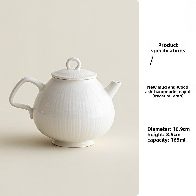 Ash Glaze Handmade Ceramic Teapot with Filter Simple Style Kung Fu Tea Set for Home Brewing Single Pot Chinese Tradition Gift