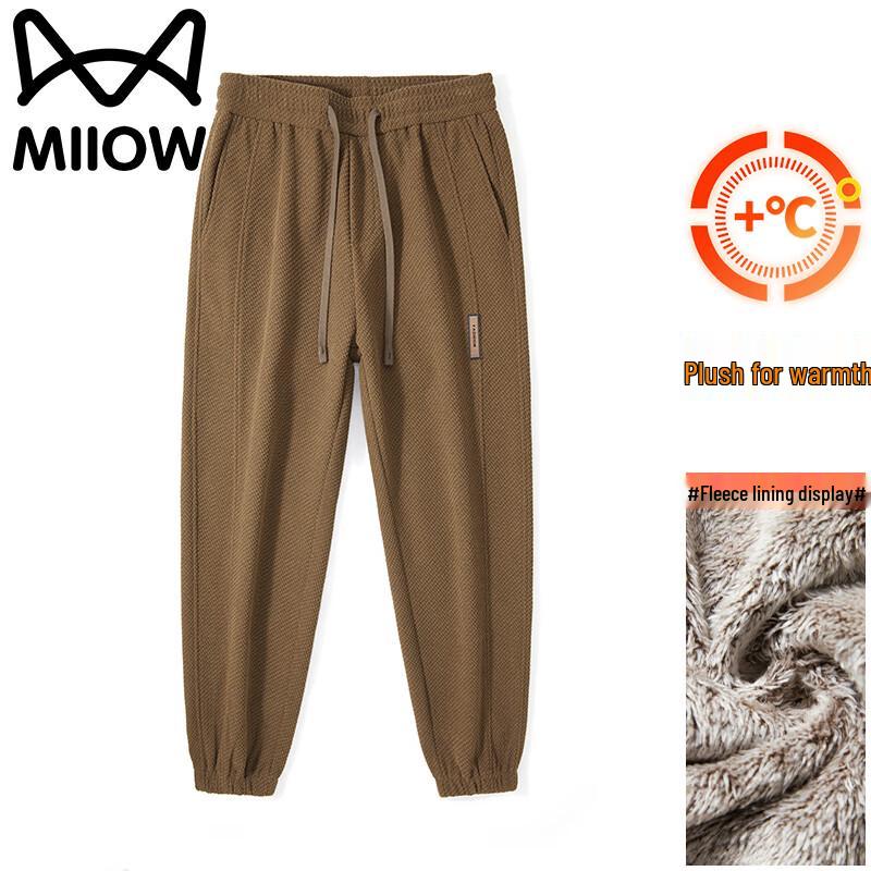 Mao Ren Men's Fleece-Lined Casual Jogger Pants