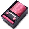 Cravatta Uomo Sposo Matrimonio Compleanno Regalo Per Ragazzi alla Moda Formale Casual Cravatta Asciugamano da Taschino Set Scatola Regalo