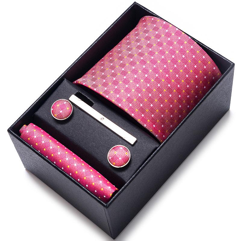 Cravatta Uomo Sposo Matrimonio Compleanno Regalo Per Ragazzi alla Moda Formale Casual Cravatta Asciugamano da Taschino Set Scatola Regalo
