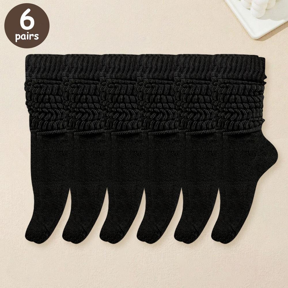 3/6/30 Pairs Women Slouchy Socks Comfortable Versatile Calf Length Stockings Perfect for Daily Wear Casual Fashion