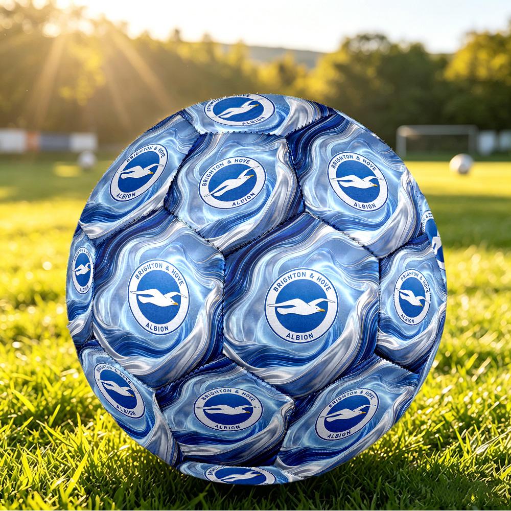 Brighton & Hove Albion FootballPrinted Size 5 Soccer Blbion Football, Anti Slip Adult Match Football Souvenir for Football Fans