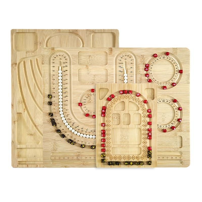 Solid Wood Beaded Tray Jewelry Display Tray Necklace Tool Bracelet Tray Jewelry Storage Tray Woven DIY Beaded Play Display Tray