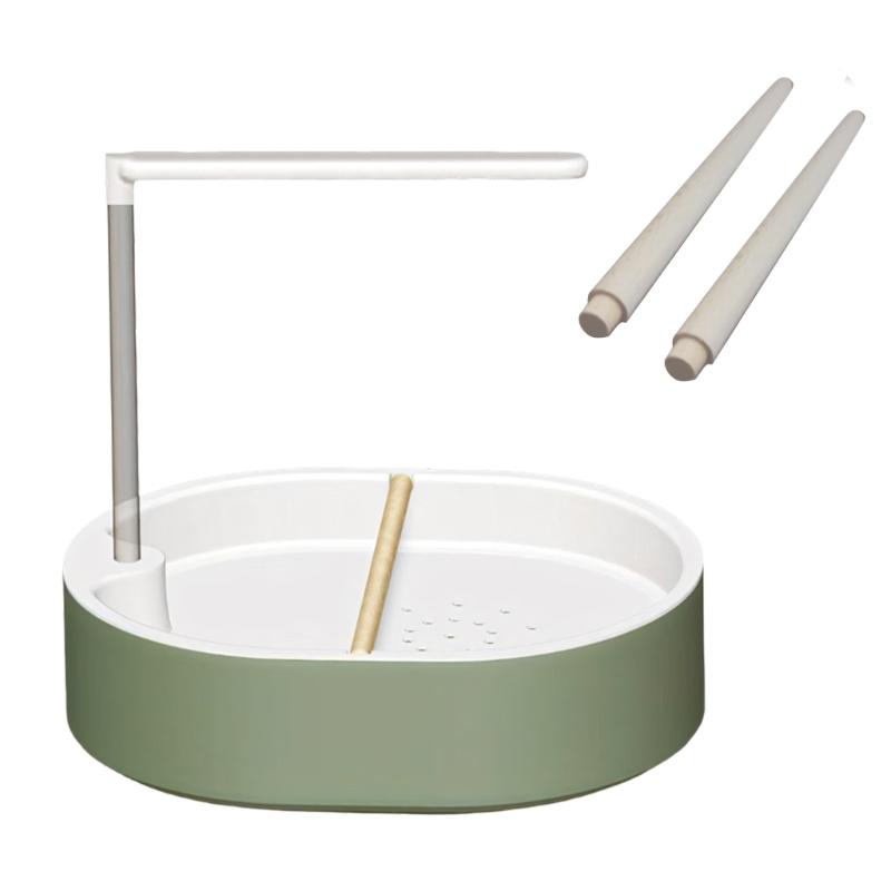 

Large Plastic Tub For Pet Birds Including 2 Natural Wood Perches And Water Refreshment Feature белый
