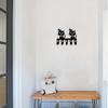 Black Cat Bird Key Holder Wall Decor Metal Vintage Key Hanger with 5 Hooks