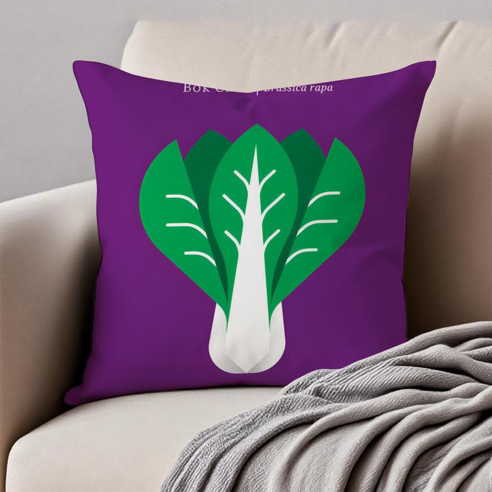 Cute Fresh Art Lovely Simple Vegetable Cushion Cover Pillowcase Antidustmite Invisible Zipper Short Plush Sofa Cushion