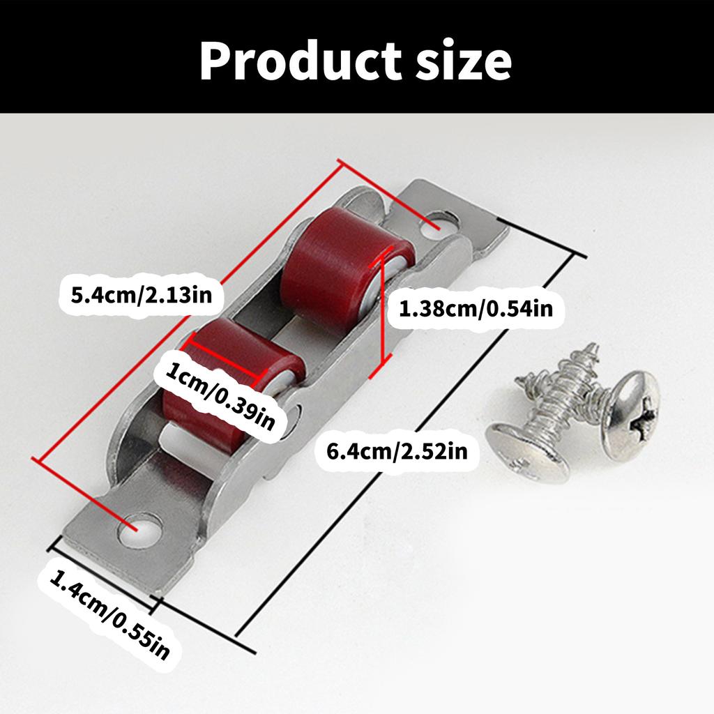 4Pcs Home Garden Door Sliding Roller Double Wheel Glass Door Sliding Rollers Push Pull Window Pulley Door Hardware