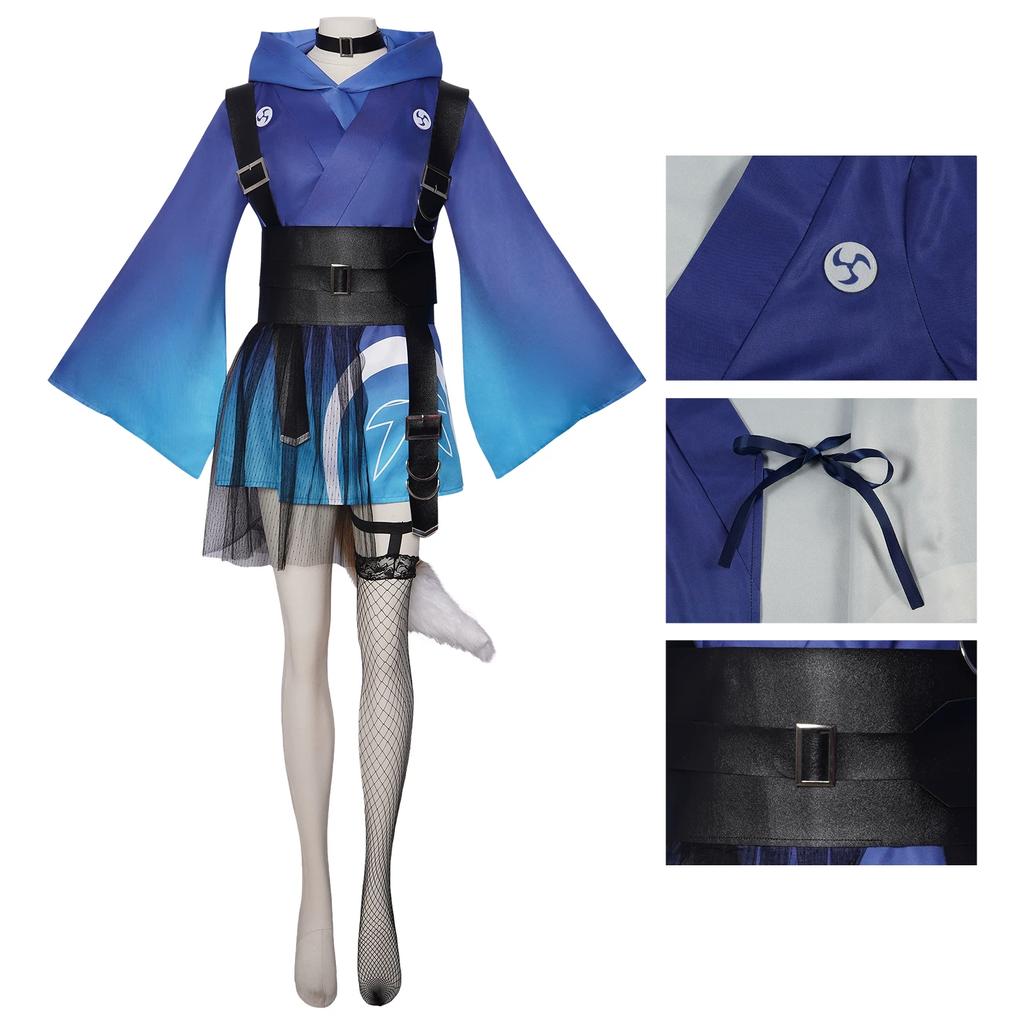 Hyperspace Huiye Ji Cos Suit Huiye Ji Kimono Game School Uniform Wine Send Color Leaf Cosplay Stage Performance Suit