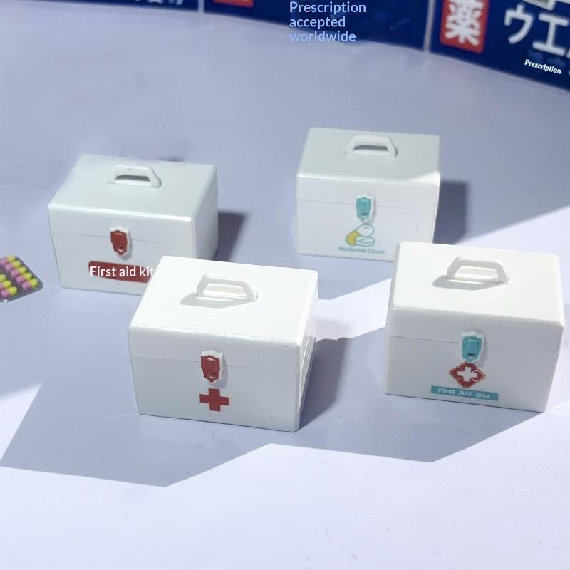 1/12 Dollhouse Miniature Simulation Medicine Box Emergency Case Model Toys Dollhouse Living Room Decoration Micro Scene Ornament