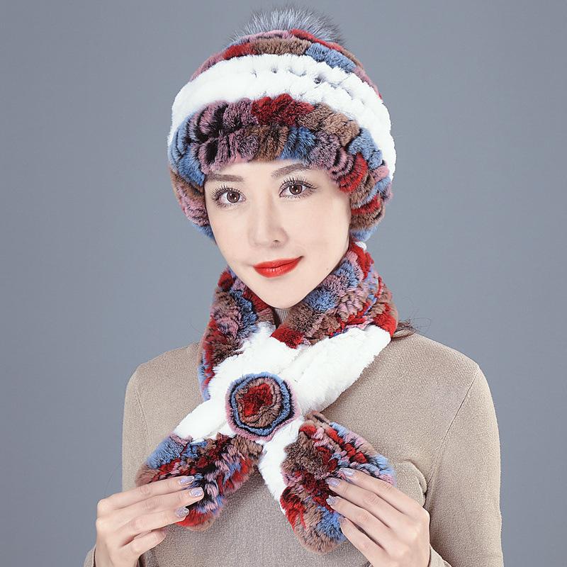Old Man In Fur Rex Rabbit Hair Hat Ladies Autumn and Winter Mom Old Woman Warm Fox Hair Grandma Top Hat