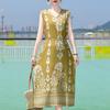 Women's Plus Size Sleeveless Boho Printed Long Dress – Casual Summer Dress (XL-5XL)