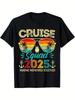 Cruise Squad 2025 Family Matching T-Shirt - Black with Vibrant Cruise Ship & Tro Unisex T-Shirt