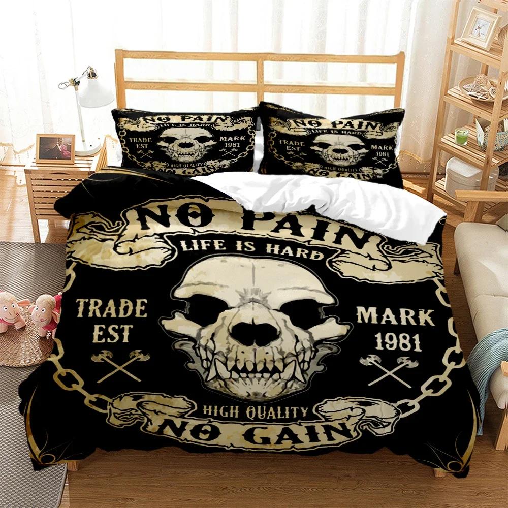 Mysterious black skeleton Digital Print Polyester Bedding Sets Child Kids Covers Boys Bed Linen Set for Teens  bed sheet set