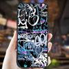 Coque de téléphone Cool Colorée Graffiti Cool Pour Samsung S 9,10,21,30,22,23,24,25,Ultra,Plus,Lite,FE,4,5G Coque Souple Noire