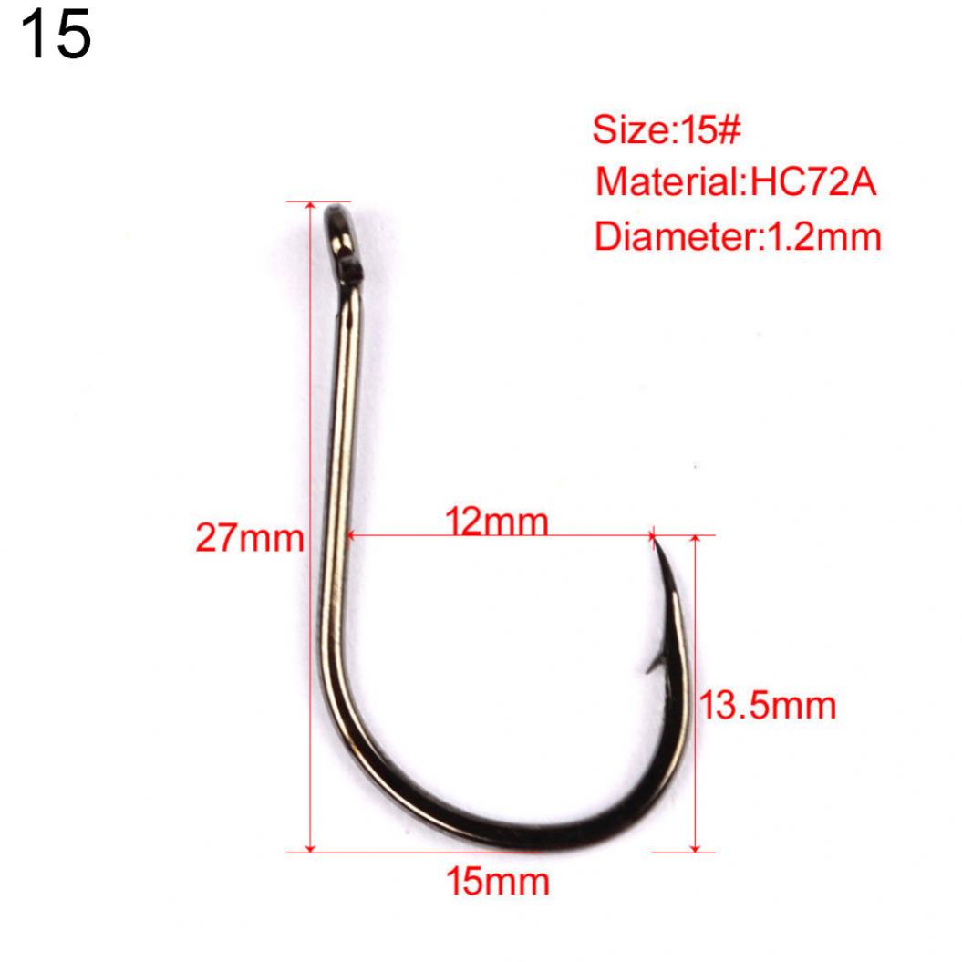 

200 шт прочные острые одиночные рыболовные крючки из углеродистой стали, снасти для наживки, инструмент