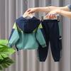 Children's Autumn Suit  Boys Charge Coat Middle and Big Boys Sportswear Pants Two Piece Set