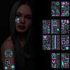 10-Piece Set: Neon Party Stickers (Music / Heart Style), Suitable For Music Festivals And Parties