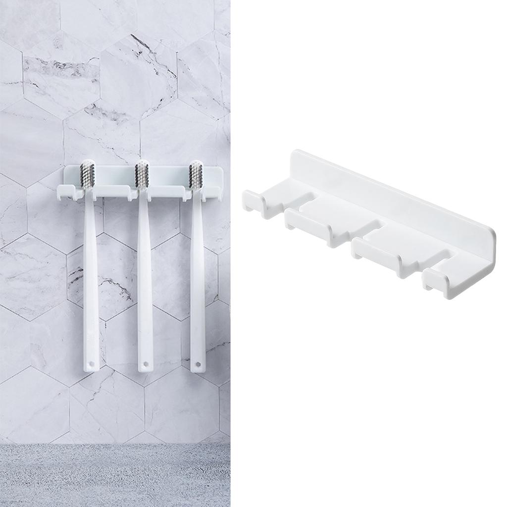 Charging Plug Hanger No Drilling Self Adhesive Hook Wall Mount Toothbrush Hanger for Bathroom Rest Room White