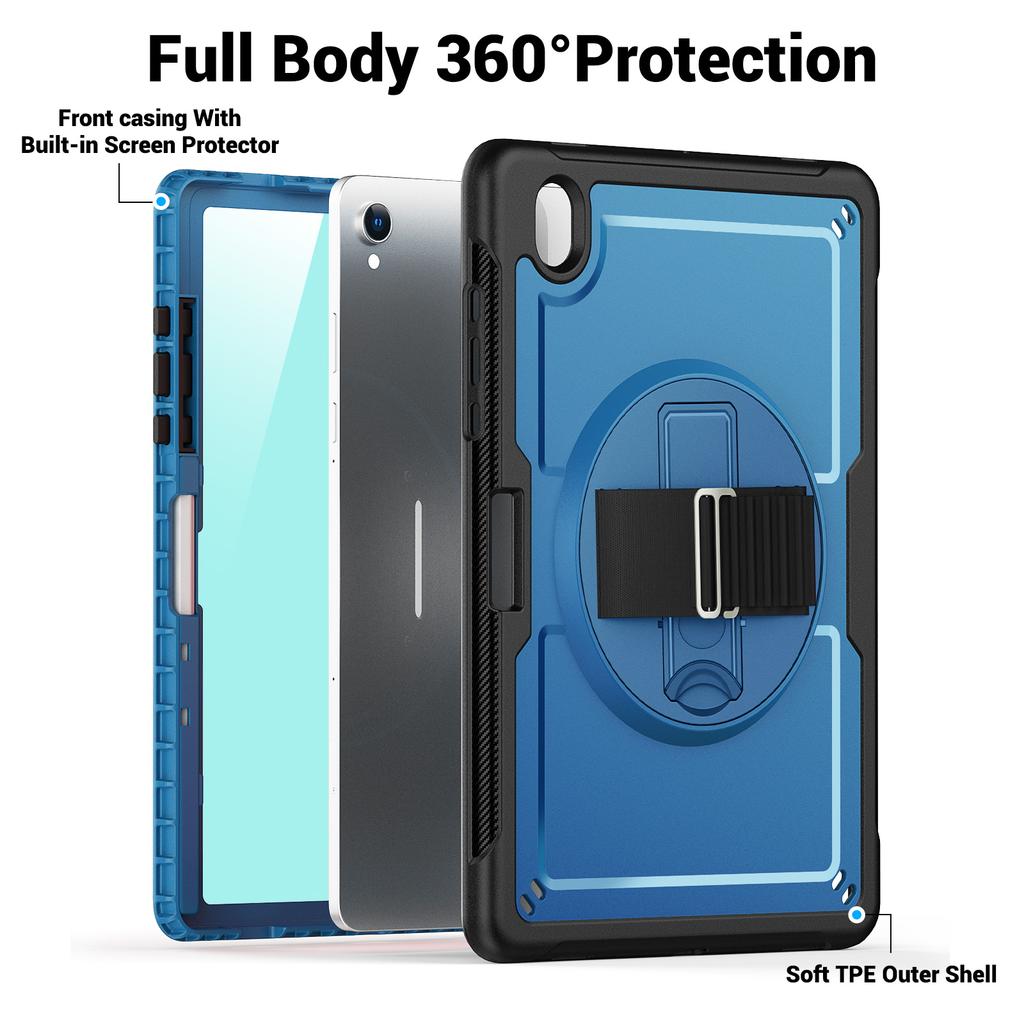 For Samsung Galaxy Tab S11 Case Hand Strap Kickstand PC + TPU Tablet Cover with Pencil Holder