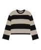 Seuneogeuyu Linen Stripe Crop Knit Top