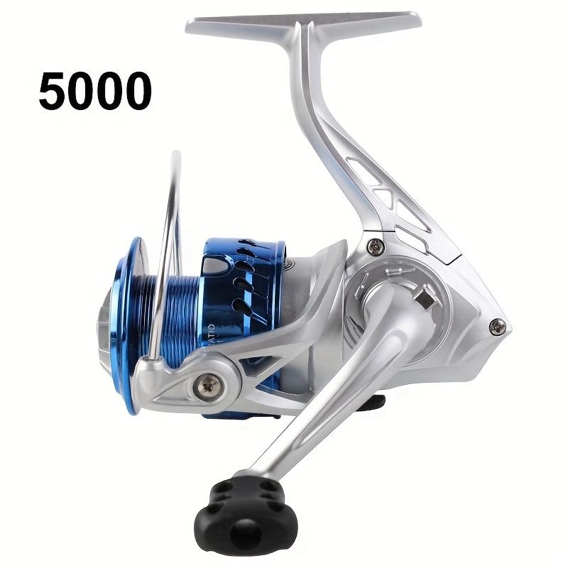 Vollmetallbeschichtete Spinnrolle 5.2:1 Hohe Übersetzung Leichte Spinnrolle Klapparm Geeignet für Süß- und Salzwasser