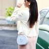 New Disney Mickey Series PU Small Round Bag, One Shoulder Handbag Women's Sky Blue/Milk White BMK-71581L