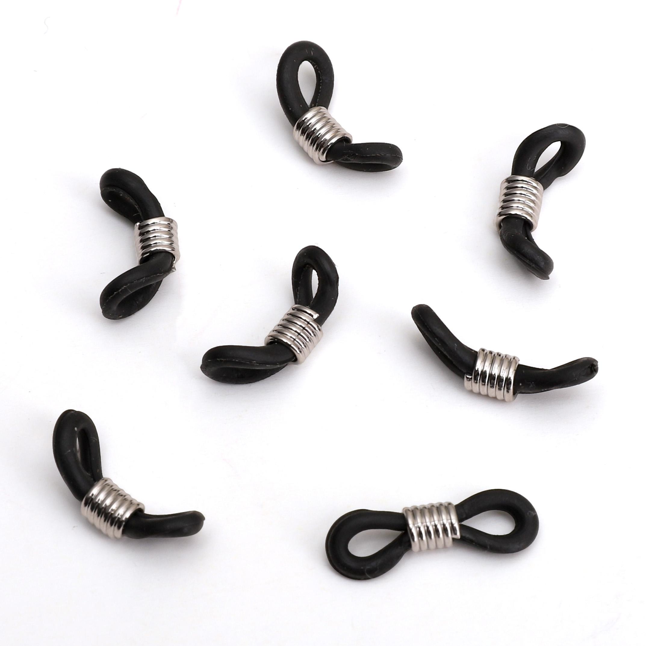 2 шт. Сохраняющие цвет Настоящее Золотое покрытие Противоскользящий Регулировщик для очков Пружинная катушка Прозрачный силикон 03