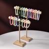 Eco-Friendly Wooden Jewelry Storage Stand T Bar Design Bracelet Watch Necklace Display Rack Perfect Gift for Girls