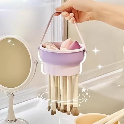 Makeup Brush Cleaning Bowl Beauty Egg Cleaning Tool Storage Set Brush Powder Puff Dry Cleaning Silicone Drying Shelf