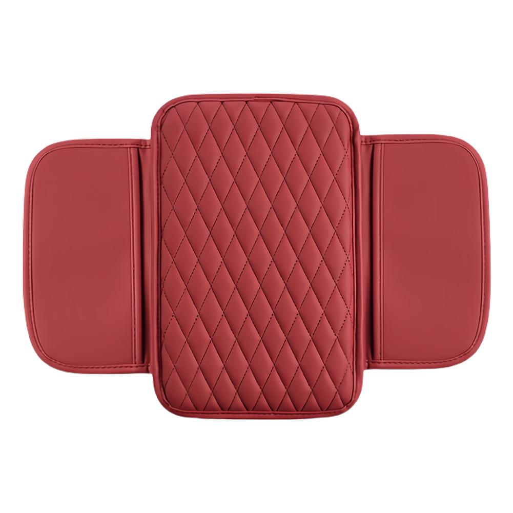 Armrest Cushion with Pocket Leather Arm Rest Mat Foam Height Pad Storage Bag Center Console Protector Cover with Side Pocket
