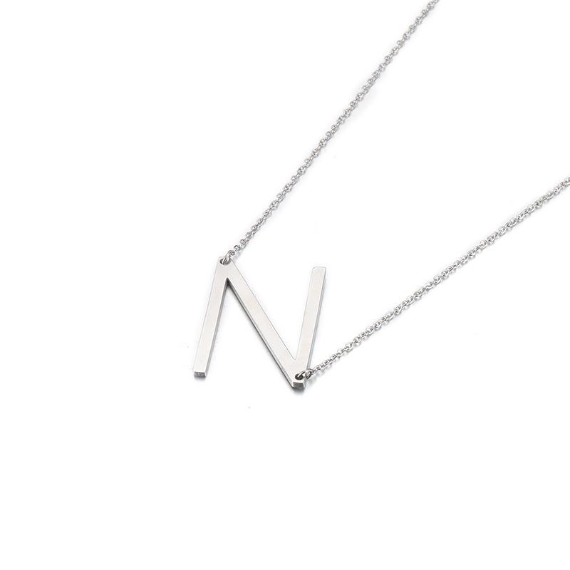 Kalen Clavicle Necklace: 26 English Letter Titanium Steel Necklace for Women - Simple and Elegant Design