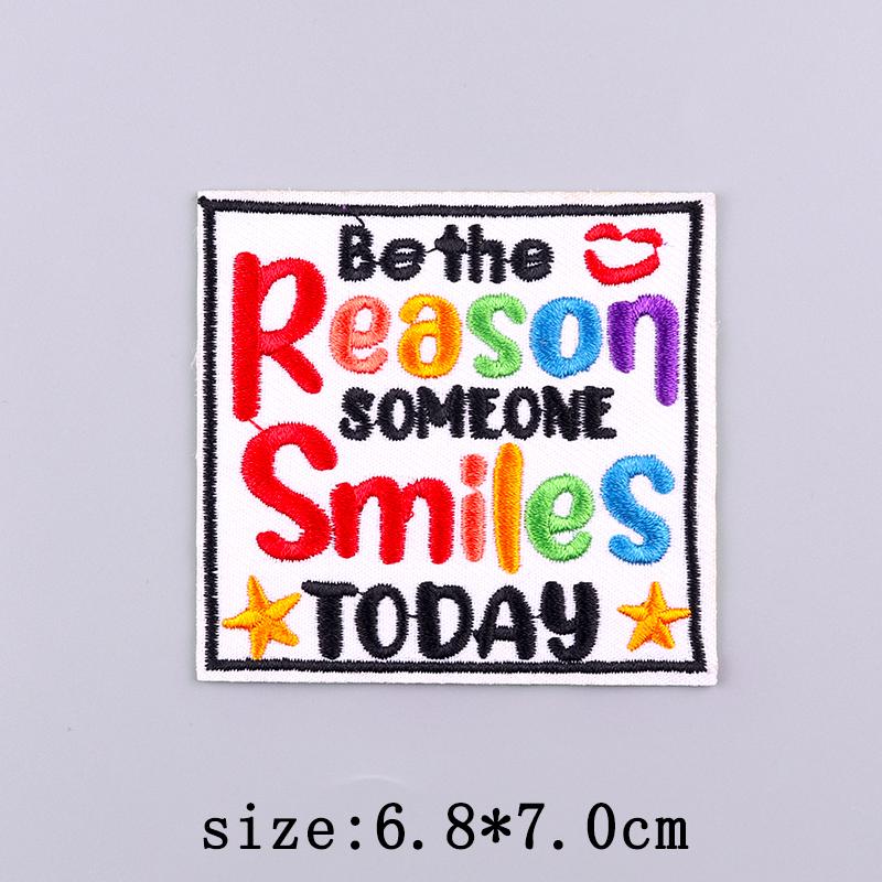 Letters Flower Embroidery Patch Iron On Patches For Cloting Cartoon Embroidered Patches On Clothes Applique Stickers Decor