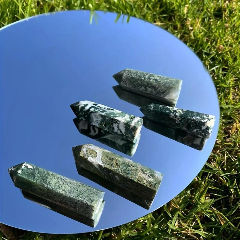 Natural Agate Hexagonal Pillar with Hole - Polished Stone for Home Decoration