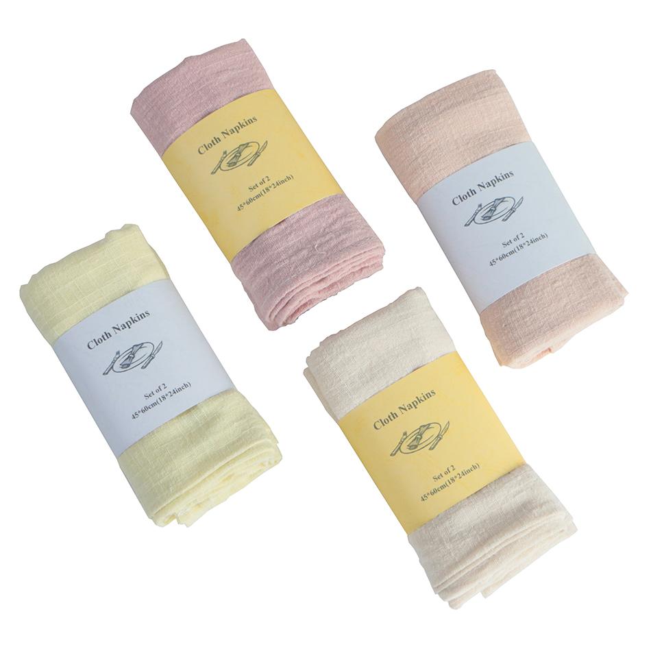 2PCS 45X60CM Skin-friendly Cotton Summer Napkins,Reusable Kitchen Dining Placemats,Customized Dinner Table Rustic Wedding Decor