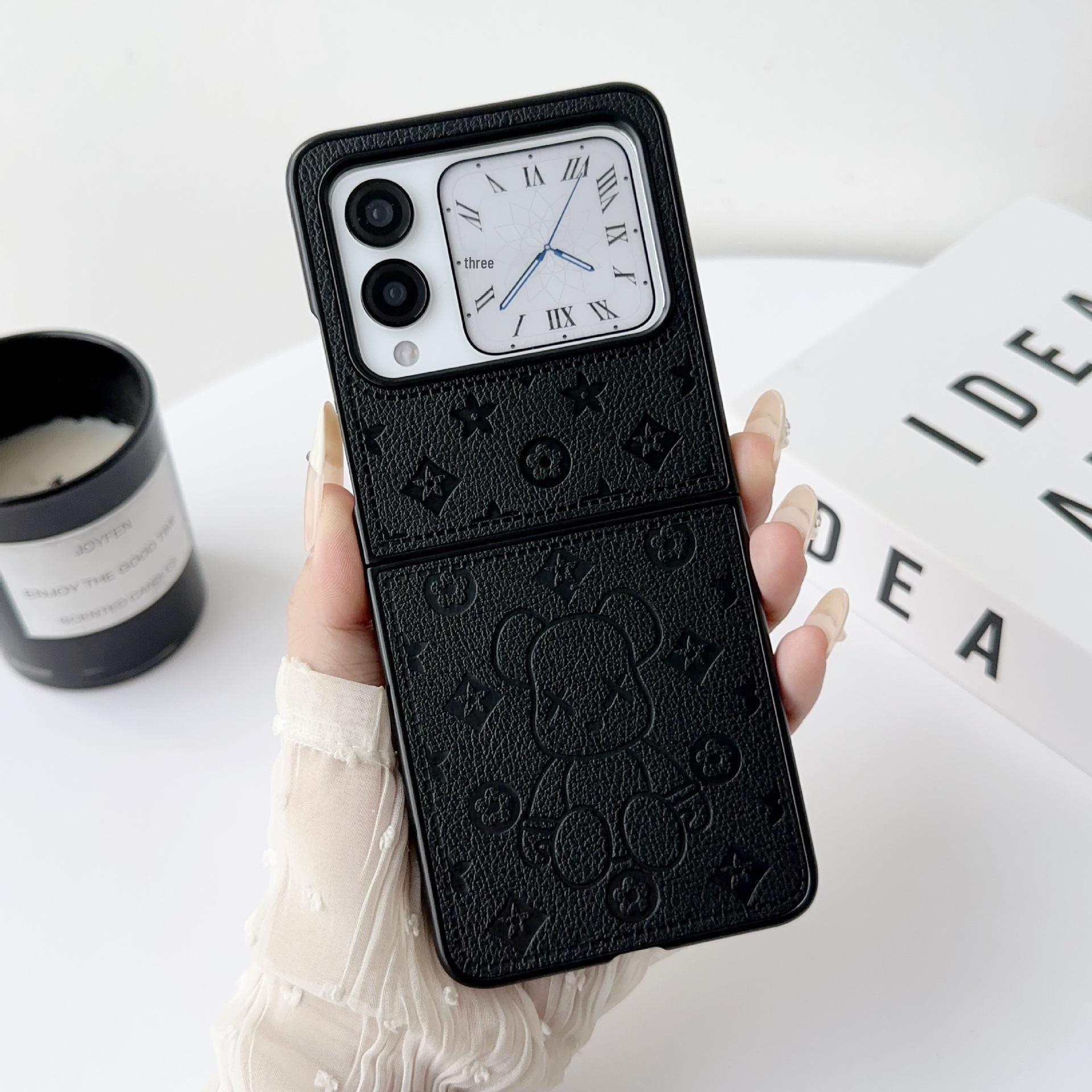 Huawei Nora Flip Foldable Case: Simple Protective Cover with Cartoon Brown Bear Design Huawei Nora Flip