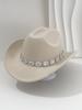 Women's Western Cowboy Hat with Teardrop Gem Embellishment - Vintage Jazz Party Hat.