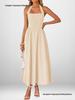 Women's European and American V-Neck Lace-Up Halter Print Camisole Dress