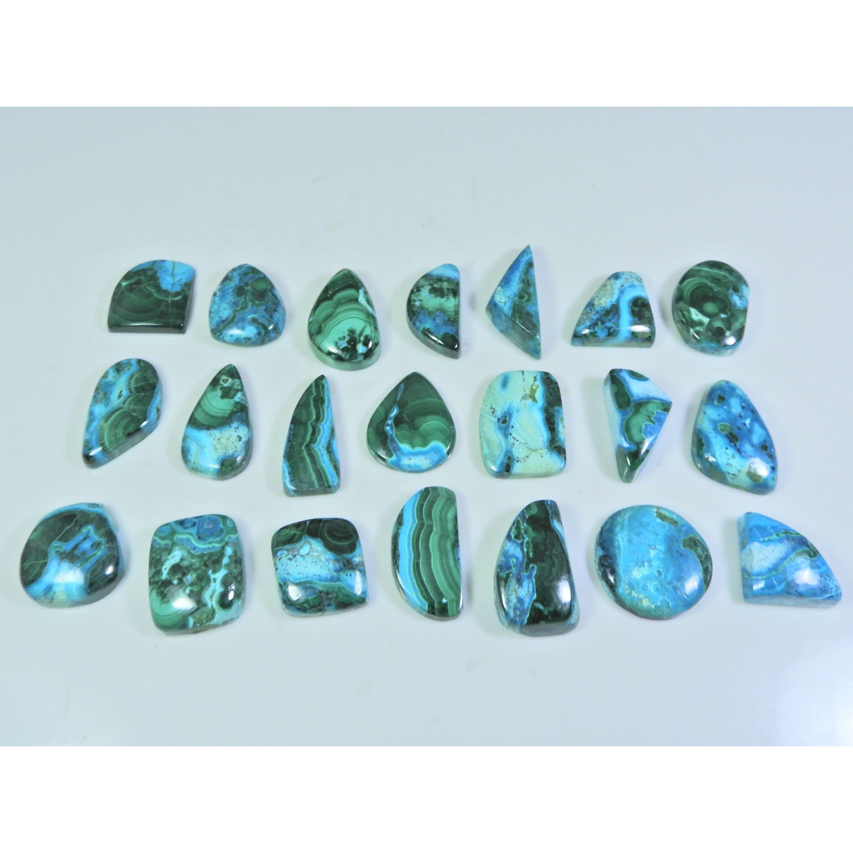 

10X19-12X20ММ Натуральная Хризоколла Малахит Необычный Кабошон Драгоценный Камень 21Шт/Лот C-149