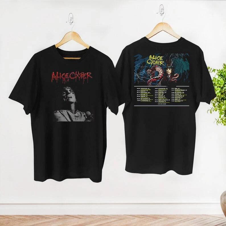 Alice Cooper 2024 Tour Dates T-Shirt,Alice Cooper Rock Music,Vintage, Fan Gift XXL