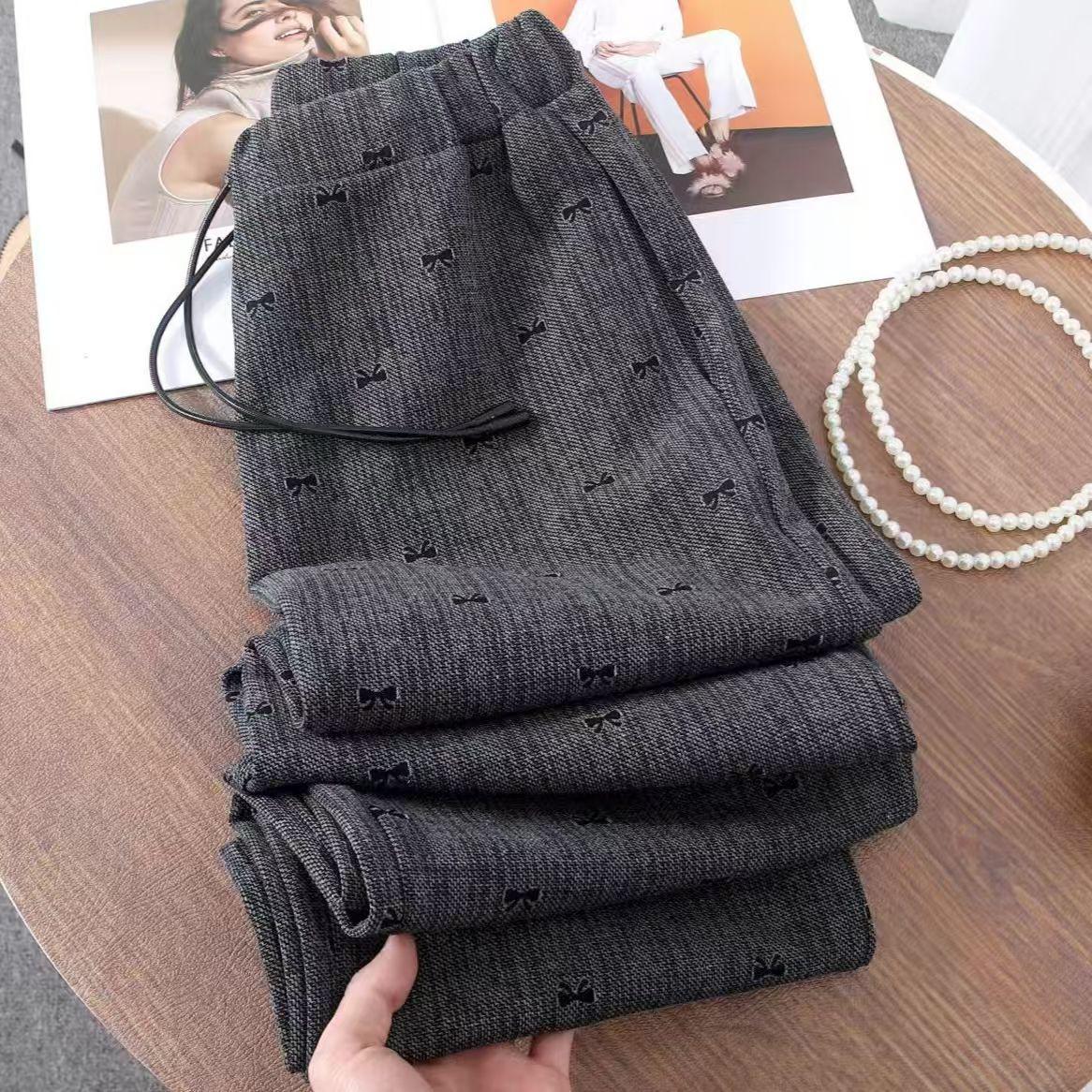 

2026 Spring Butterfly Print High-Waisted Wide-Leg Women s Casual Pants S (Recommended for under 85 jin)