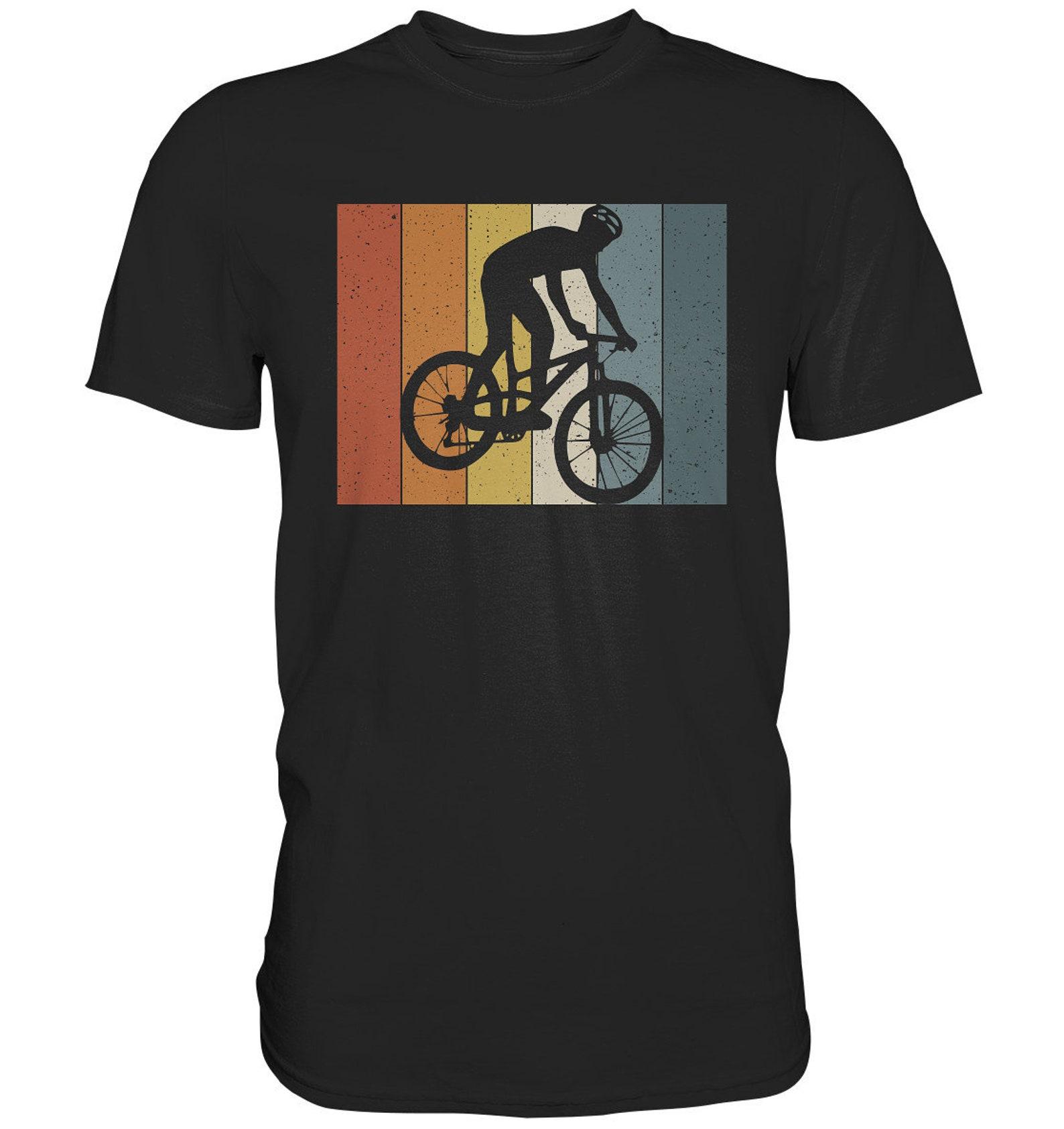 Mountain Bike Retro Cyclist T-Shirt Gifts Bicycle Riding - Vintage Premium Shirt S