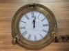Antique Brass Nautical Maritime Ship's & Boat Clock Marine Time Beach Style Quartz Wall Clock Porthole ~ Home Décor Gift, Housewarming Gift
