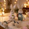 Sturdy Long Leg Sitting Easter Rabbit Plush Desktop Decoration Creative Party Display Ornament for Safe Use
