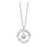 Moonstone Feather Pendant Necklace - Stylish Short Clavicle Chain for Women